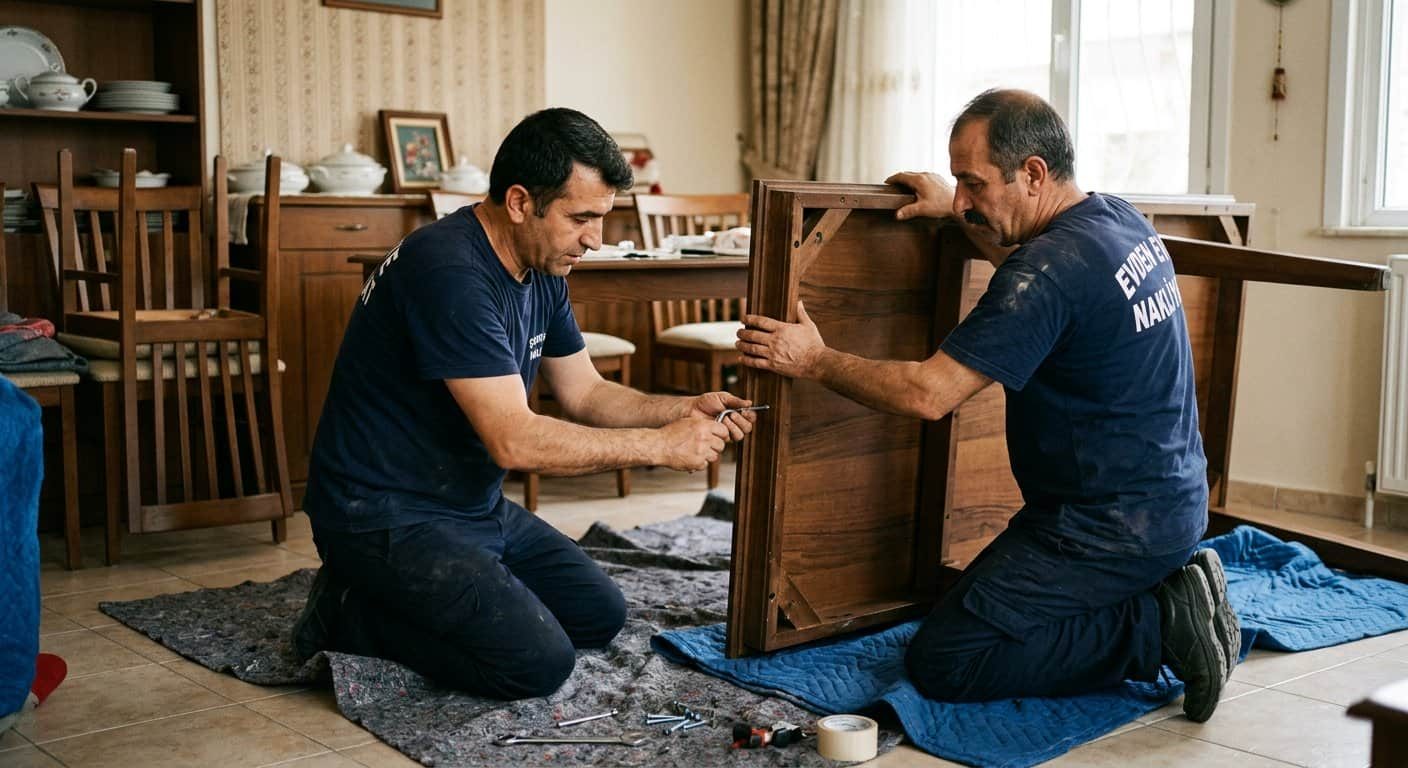 Eşya Paketleme - Ahsap kasayi kose korumayla paketleme