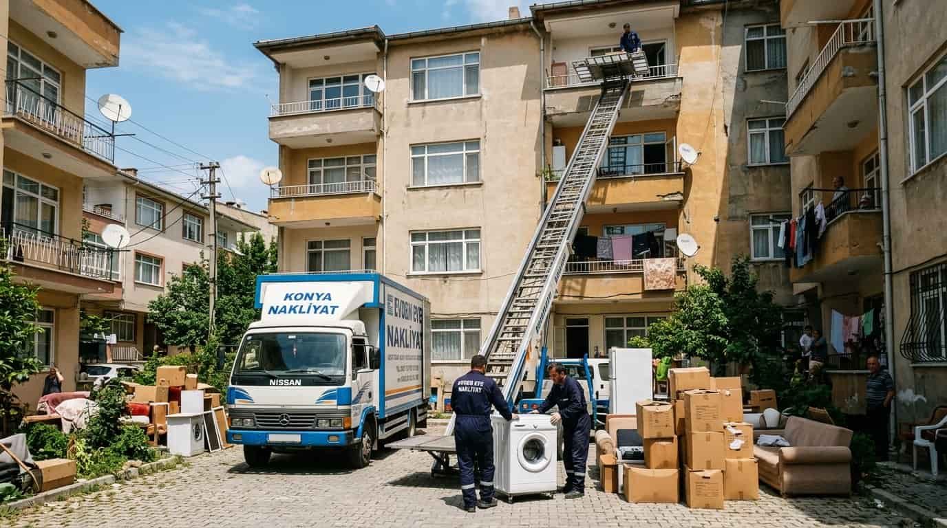 Kişiler Nakliye İletişim - Apartman girisinde kolili tasinma hazirligi