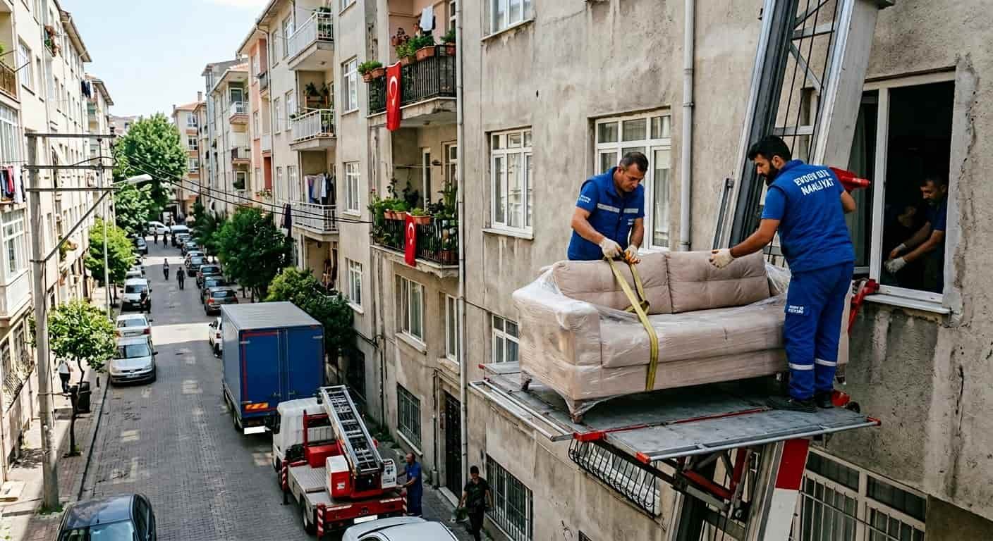 Yüksek Kat Taşıma - Balkondan platforma parca esya teslimi