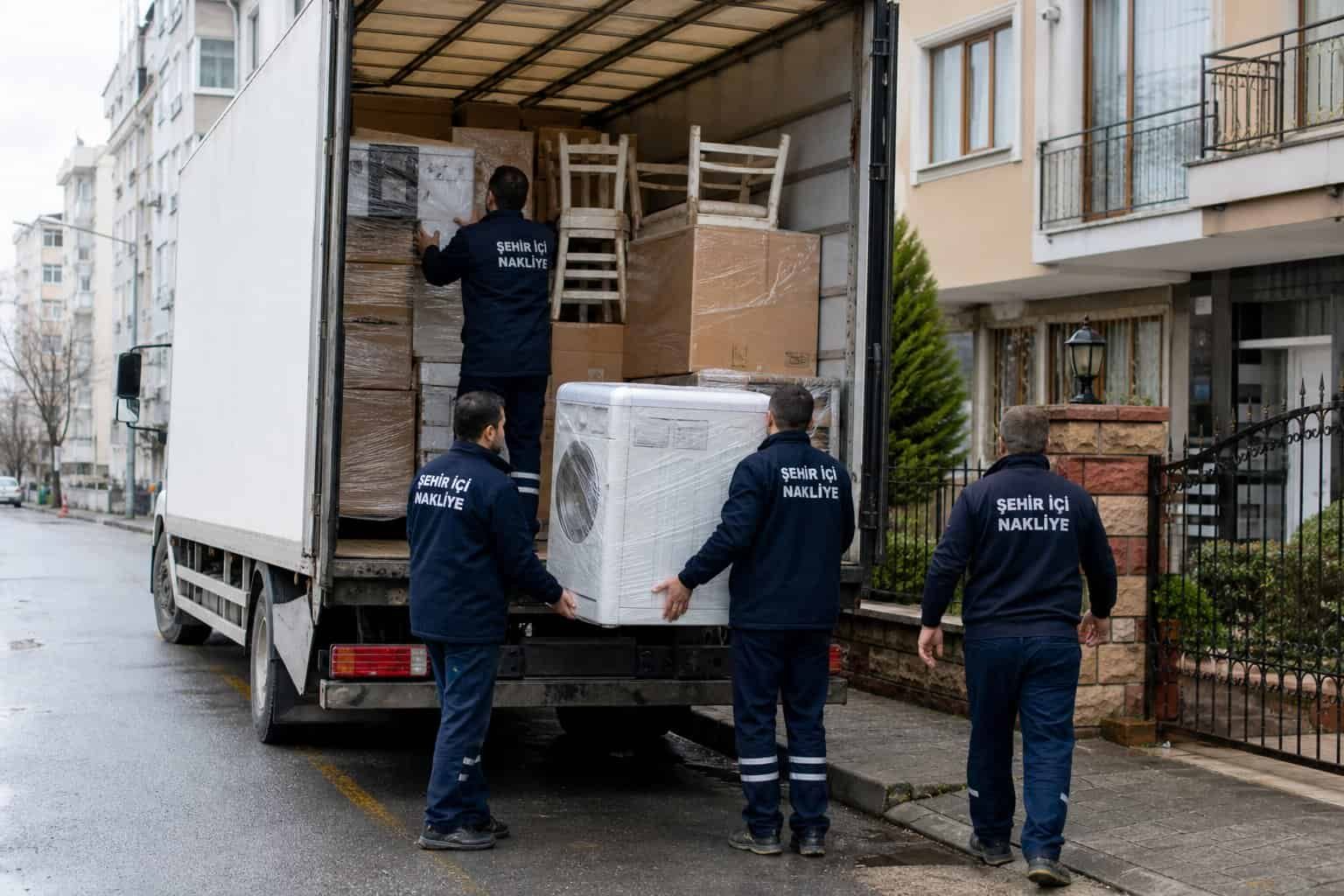 Yüksek Kat Taşıma - Beyaz dolabi platforma yerlestirme